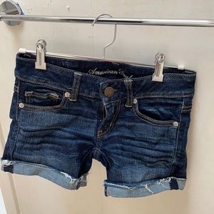 Dark Wash Denim Shorts from American Eagle